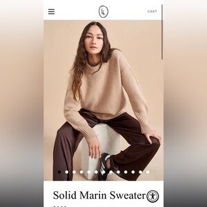 NWT La linge solid marin sweater size L melange camel